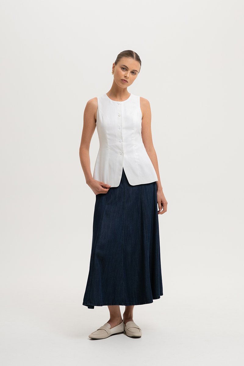ROSA VEST LINEN TOP