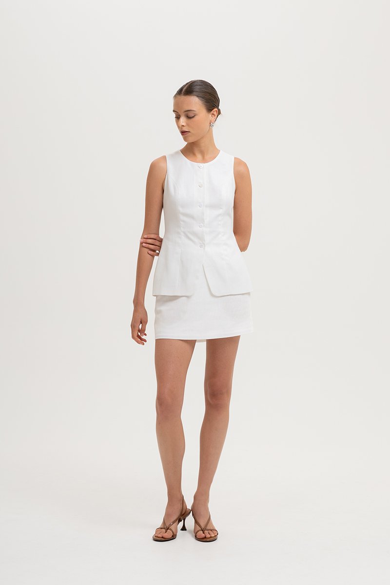 ROSA VEST LINEN TOP