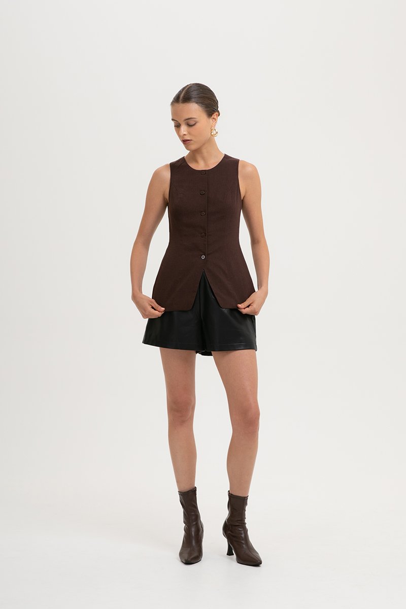 ROSA VEST LINEN TOP