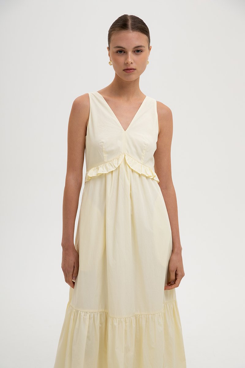 DAHLIA RUFFLE MIDI DRESS