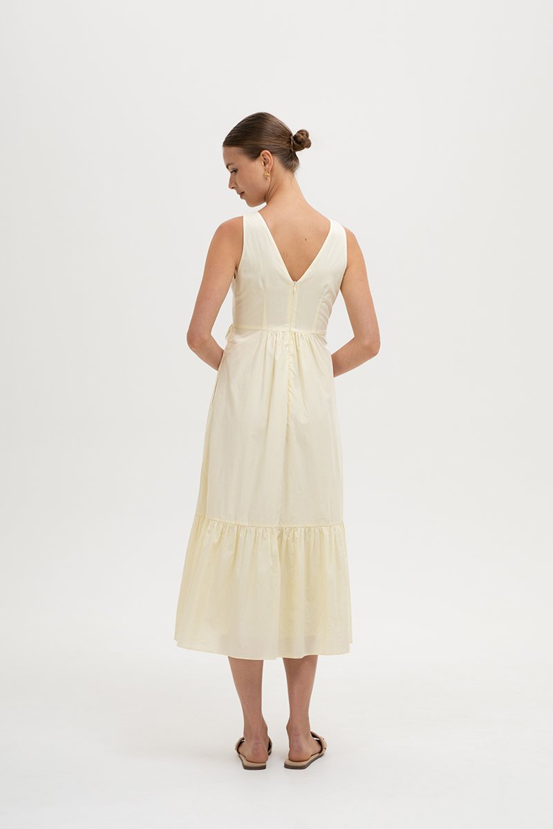 DAHLIA RUFFLE MIDI DRESS