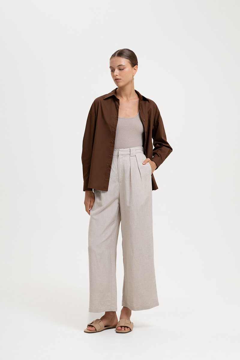 KIARA TIE BACK OVERSIZED BUTTONDOWN SHIRT
