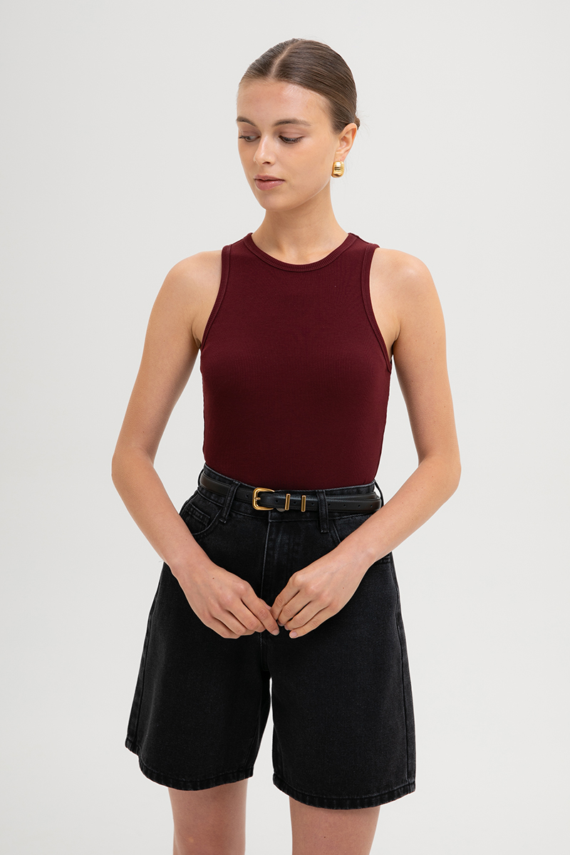STEPHIE RIBBED TOP