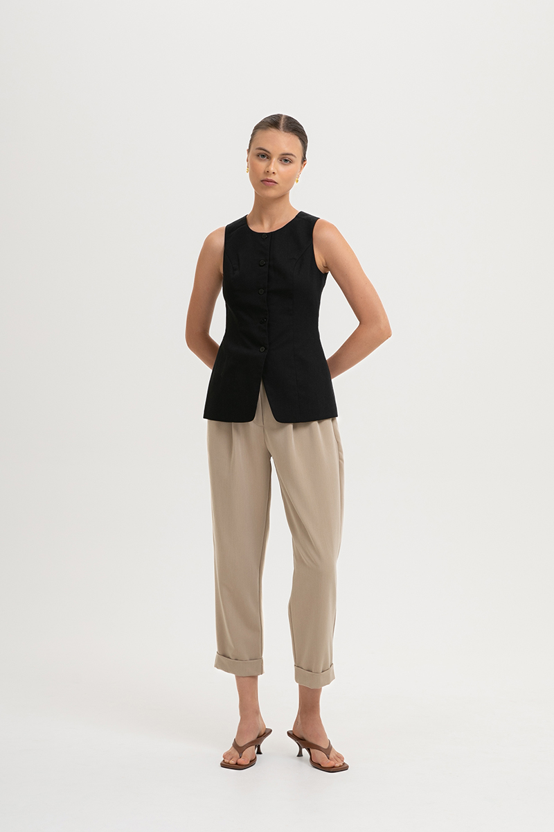ROSA VEST LINEN TOP
