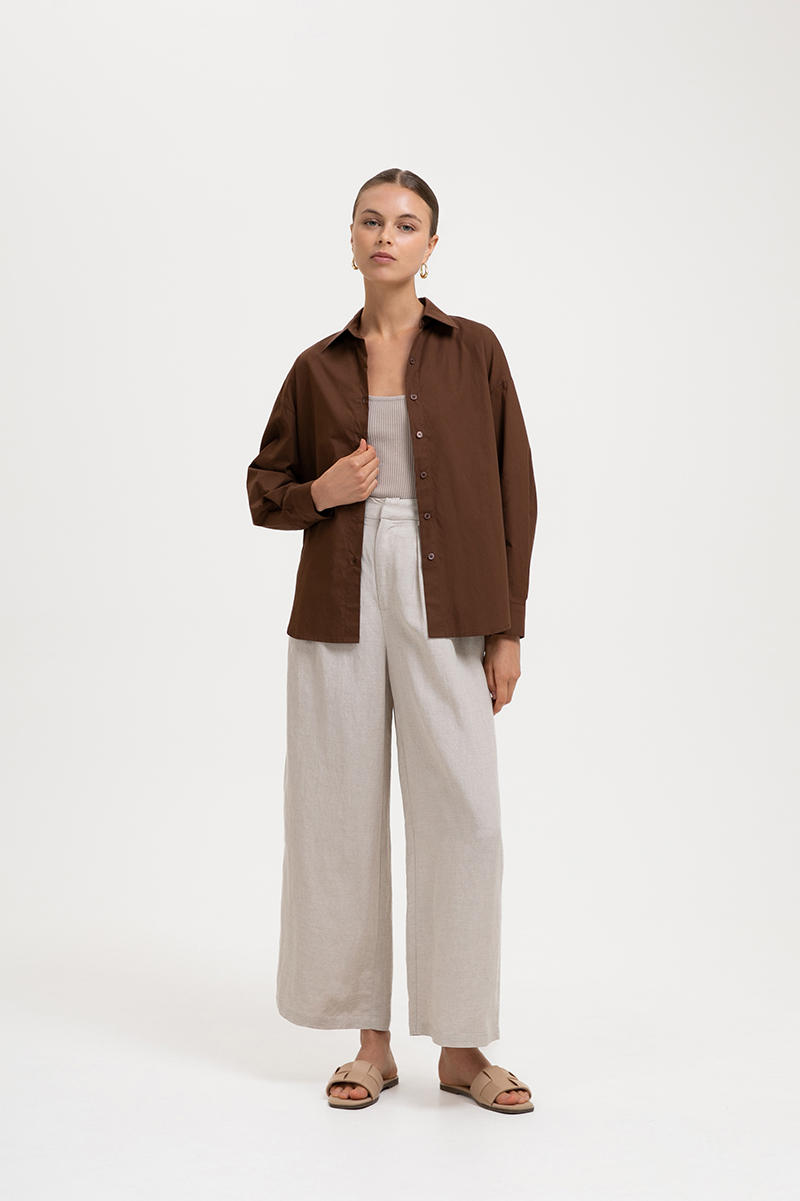 KIARA TIE BACK OVERSIZED BUTTONDOWN SHIRT