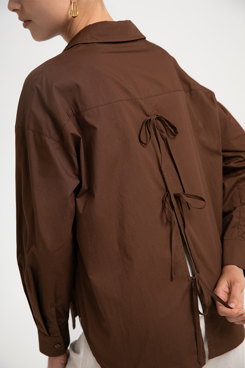 KIARA TIE BACK OVERSIZED BUTTONDOWN SHIRT