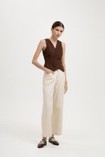 OLIVIA ASYMMETRIC VEST LINEN TOP
