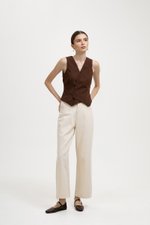 OLIVIA ASYMMETRIC VEST LINEN TOP