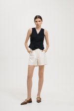 OLIVIA ASYMMETRIC VEST LINEN TOP