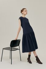 NAREEN CAP SLEEVE DROPWAIST DRESS