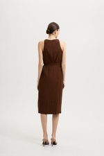 DIANNA WRAP LINEN MIDI DRESS