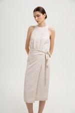 *BACKORDER* DIANNA WRAP LINEN MIDI DRESS