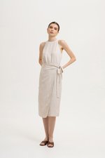 *BACKORDER* DIANNA WRAP LINEN MIDI DRESS