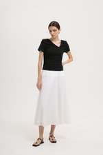ELIANE RUCHED ASYMMETRIC MODAL TEE ELIANE RUCHED ASYMMETRIC MODAL TEE