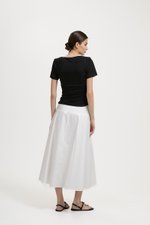ELIANE RUCHED ASYMMETRIC MODAL TEE ELIANE RUCHED ASYMMETRIC MODAL TEE