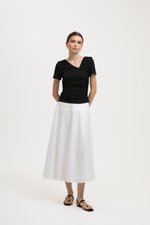 ELIANE RUCHED ASYMMETRIC MODAL TEE ELIANE RUCHED ASYMMETRIC MODAL TEE