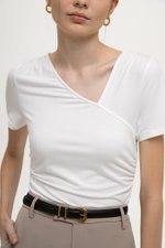 ELIANE RUCHED ASYMMETRIC MODAL TEE ELIANE RUCHED ASYMMETRIC MODAL TEE