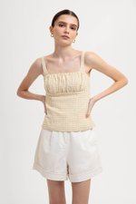 TAHLIA GINGHAM RUCHED TOP TAHLIA GINGHAM RUCHED TOP
