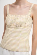 TAHLIA GINGHAM RUCHED TOP TAHLIA GINGHAM RUCHED TOP
