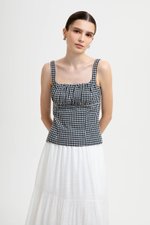 TAHLIA GINGHAM RUCHED TOP TAHLIA GINGHAM RUCHED TOP