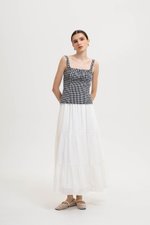 TAHLIA GINGHAM RUCHED TOP TAHLIA GINGHAM RUCHED TOP