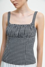TAHLIA GINGHAM RUCHED TOP TAHLIA GINGHAM RUCHED TOP