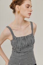 TAHLIA GINGHAM RUCHED TOP TAHLIA GINGHAM RUCHED TOP