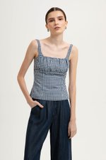 TAHLIA GINGHAM RUCHED TOP TAHLIA GINGHAM RUCHED TOP