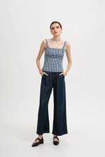 TAHLIA GINGHAM RUCHED TOP TAHLIA GINGHAM RUCHED TOP