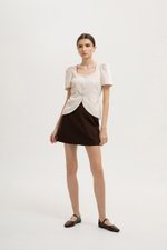 RAQUEL SHORT SLEEVE VEST LINEN TOP RAQUEL SHORT SLEEVE VEST LINEN TOP