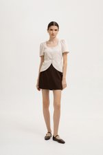 RAQUEL SHORT SLEEVE VEST LINEN TOP RAQUEL SHORT SLEEVE VEST LINEN TOP