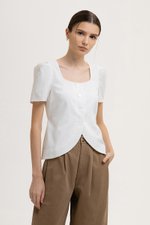 RAQUEL SHORT SLEEVE VEST LINEN TOP RAQUEL SHORT SLEEVE VEST LINEN TOP