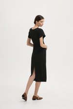 CAMELLIA RUCHED MIDI DRESS