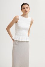 *BACKORDER* NIKKI SMOCKED LINEN TOP *BACKORDER* NIKKI SMOCKED LINEN TOP