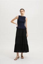 NIKKI SMOCKED LINEN TOP