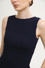 NIKKI SMOCKED LINEN TOP