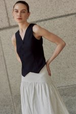 OLIVIA ASYMMETRIC VEST LINEN TOP