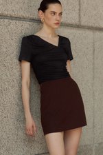 ELIANE RUCHED ASYMMETRIC MODAL TEE ELIANE RUCHED ASYMMETRIC MODAL TEE