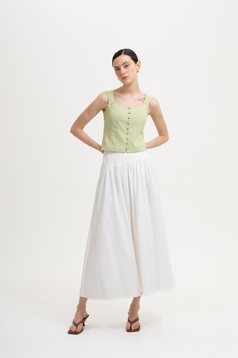 DANIELLE BUTTONDOWN BUSTIER TOP