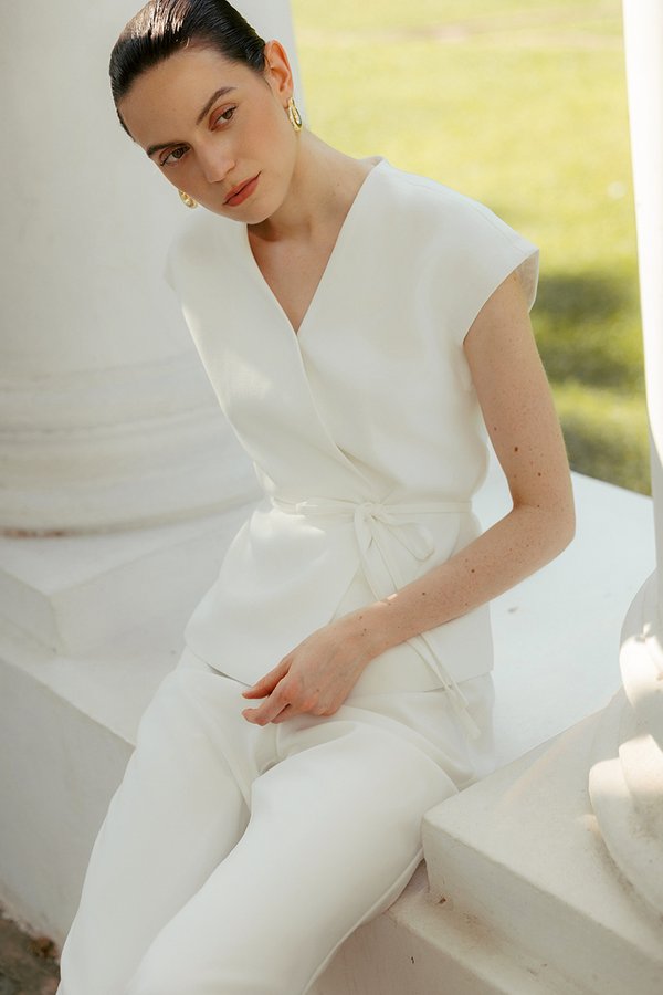 VANYA WRAP TOP W/ SASH