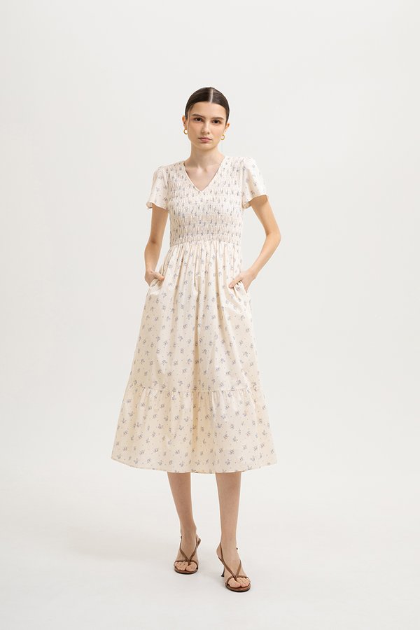 *BACKORDER* OCTAVIA FLORAL PRINT SMOCKED DRESS