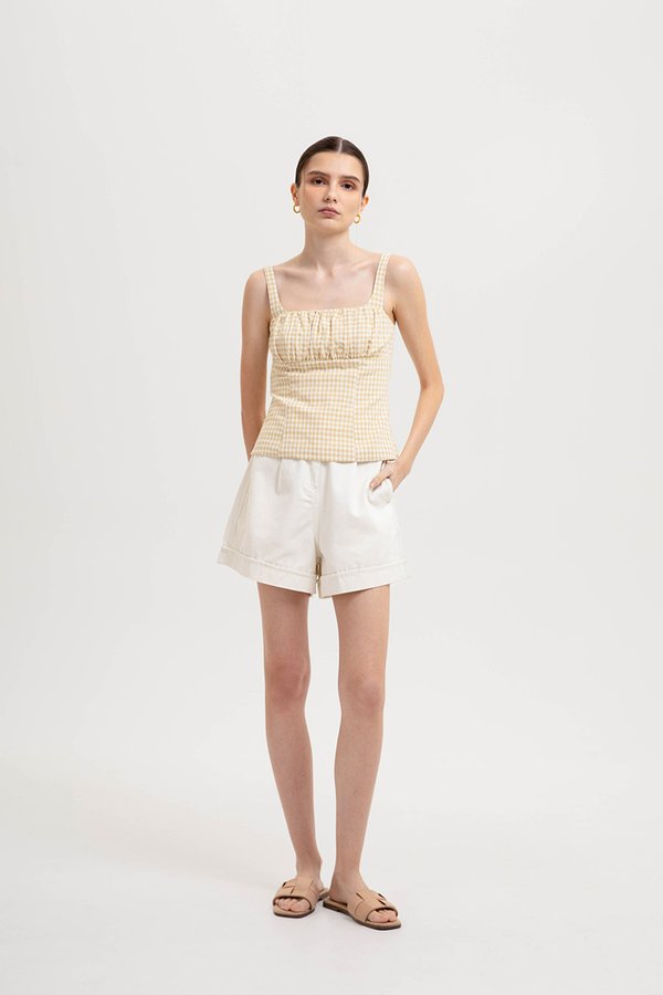 TAHLIA GINGHAM RUCHED TOP
