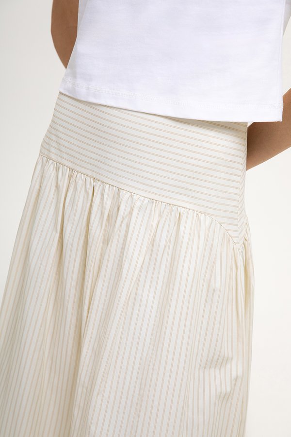 COLETTE STRIPED DROP WAIST SKIRT