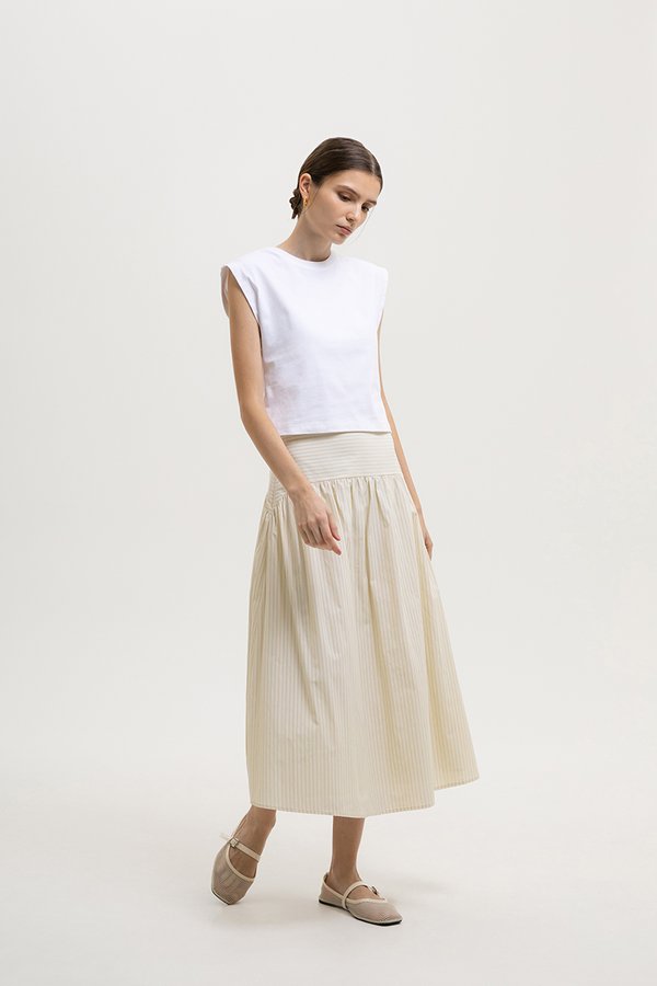 COLETTE STRIPED DROP WAIST SKIRT