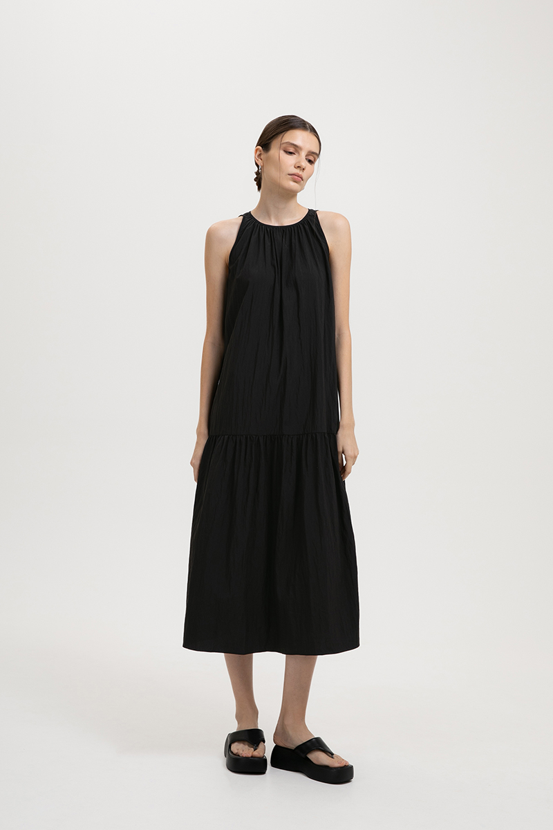 WHITNEY RUCHED DROP WAIST DRESS