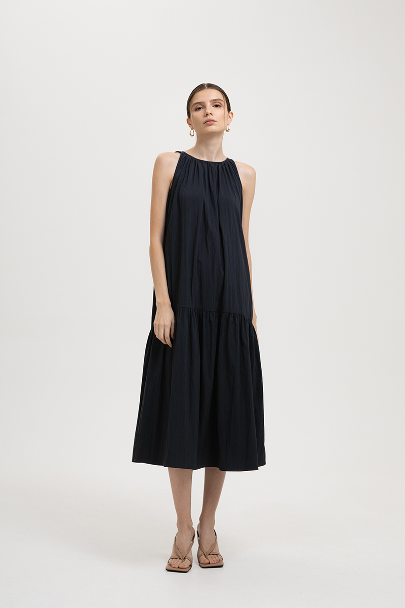 WHITNEY RUCHED DROP WAIST DRESS