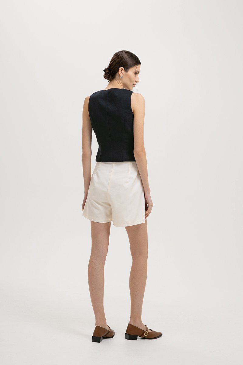 *BACKORDER* OLIVIA ASYMMETRIC VEST LINEN TOP