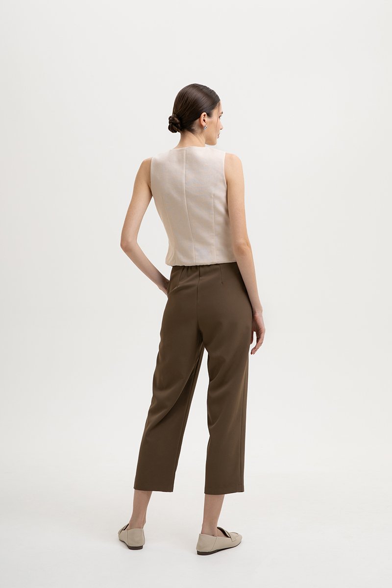 *BACKORDER* OLIVIA ASYMMETRIC VEST LINEN TOP