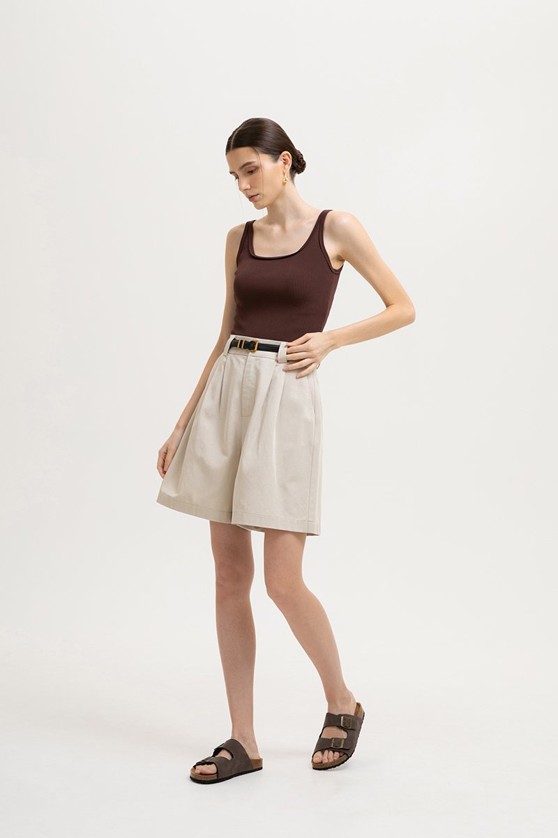 KINSLEY SQUARE NECK KNIT TANK TOP