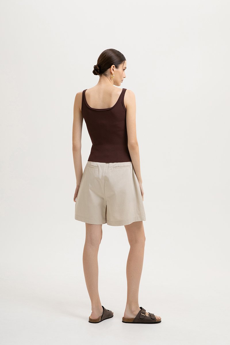 KINSLEY SQUARE NECK KNIT TANK TOP